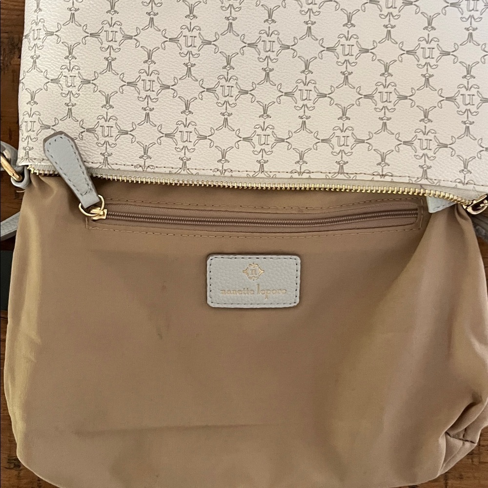 Nanette Lepore Cream and Gray Patterned Crossbody Purse NWOT - Picture 11 of 14